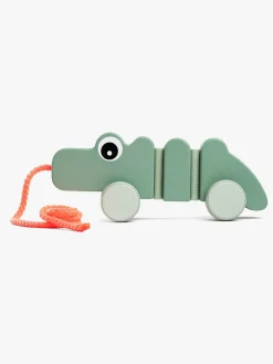 Trælegetøj|DoneByDeer Done By Deer Træklegetøj Krokodille, Grøn