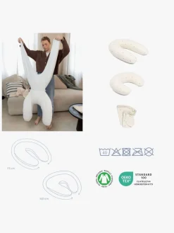 Doomoo Amning- Amme- & Graviditetspude 2-i-1, Quilt Creme Blomma