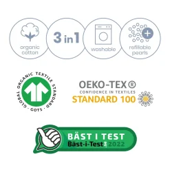 Doomoo Graviditet|Amning- Amme- & Graviditetspude Buddy Stribet, Lysegrå