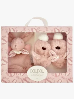 Stofbleer, Nusseklude & Babytæpper|DoudouetCompagnie DouDou Bunny Gavesæt, Pink