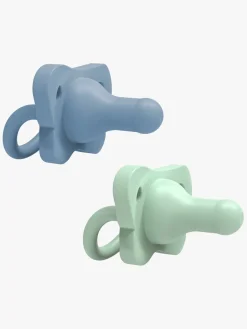 Sutter & Suttesnore|DrBrown Dr. Brown's All-Silicone Sut, 2-pak, Blå/Grøn Grøn/Blå