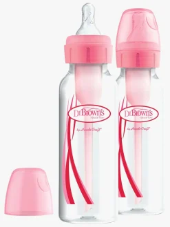 Spisetid|DrBrown Dr. Brown's Option+ Smal Hals Sutteflaske 250 ml 2-pak, Lyserød Lyserød