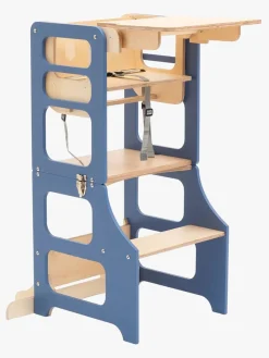 Børn DuckWoodworks Børnemøbler-Duck Woodworks 3-i-1 Sammenklappeligt Læringstårn med Højstol, Blå