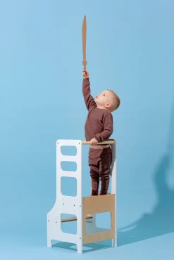 Børnemøbler|DuckWoodworks Duck Woodworks Justerbart Læringstårn, Hvid