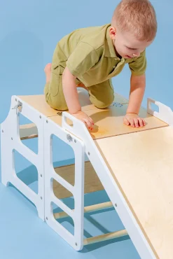 Børnemøbler|DuckWoodworks Duck Woodworks Rutsjebane til Sammenklappeligt Læringstårn, Hvid