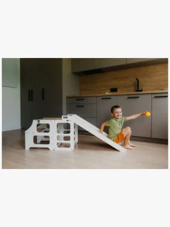 Børnemøbler|DuckWoodworks Duck Woodworks Rutsjebane til Sammenklappeligt Læringstårn, Hvid