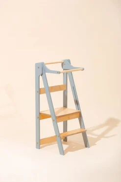 Børnemøbler|DuckWoodworks Duck Woodworks Sammenklappeligt Læringstårn, Grå