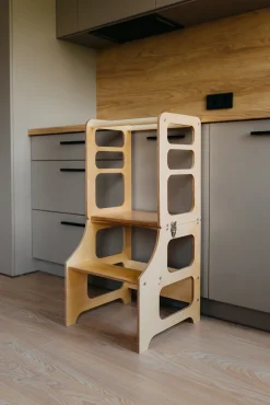 Børnemøbler|DuckWoodworks Duck Woodworks Sammenklappeligt Læringstårn, Natur