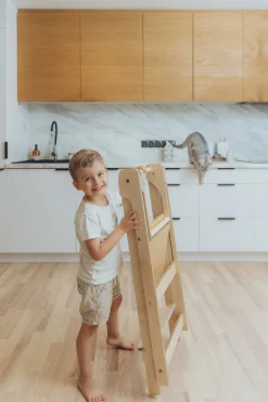 Børnemøbler|DuckWoodworks Duck Woodworks Sammenklappeligt Læringstårn, Natur