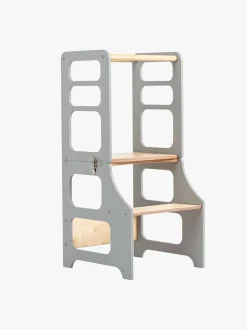 Børnemøbler|DuckWoodworks Duck Woodworks Sammenklappeligt Læringstårn, Grå
