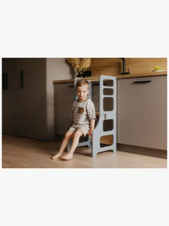 Børnemøbler|DuckWoodworks Duck Woodworks Sammenklappeligt Læringstårn, Grå