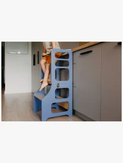 Børnemøbler|DuckWoodworks Duck Woodworks Sammenklappeligt Læringstårn, Blå