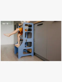 Børnemøbler|DuckWoodworks Duck Woodworks Sammenklappeligt Læringstårn, Blå