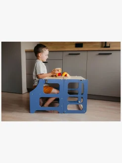 Børnemøbler|DuckWoodworks Duck Woodworks Sammenklappeligt Læringstårn, Blå