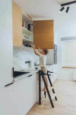 Børnemøbler|DuckWoodworks Duck Woodworks Sammenklappeligt Læringstårn, Sort