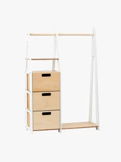 Børn DuckWoodworks Børnemøbler-Duck Woodworks Tøjstativ med Skuffer, Hvid