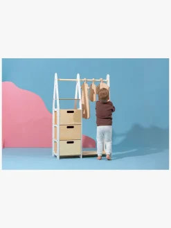 Børn DuckWoodworks Børnemøbler-Duck Woodworks Tøjstativ med Skuffer, Hvid