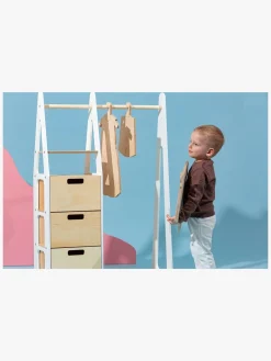 Børn DuckWoodworks Børnemøbler-Duck Woodworks Tøjstativ med Skuffer, Hvid