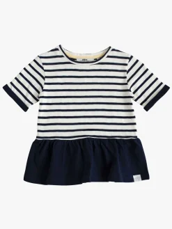 Overdele|Ebbe Benita T-Shirt, Offwhite/Dark Navy