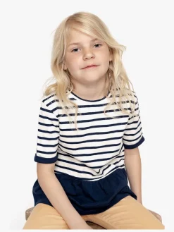 Overdele|Ebbe Benita T-Shirt, Offwhite/Dark Navy