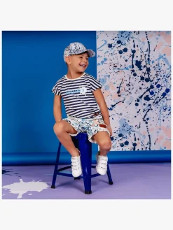 Børn EmilILonneberga Overdele-Emil fra Lønneberg Hujedamej T-shirt, Blue/White