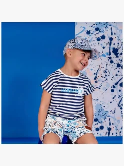 Børn EmilILonneberga Overdele-Emil fra Lønneberg Hujedamej T-shirt, Blue/White