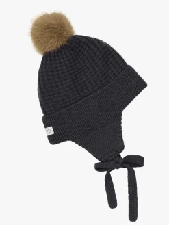 Uldtøj|Tilbehør|Enfant EN FANT Hue Uldblanding Baby med Kunstpels, Ebony