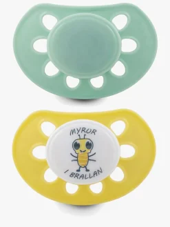 Esska Sutter & Suttesnore-Classic Myre Silikone Sut 2-pak 4-36 m, Green/Yellow