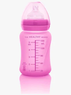 Spisetid|EverydayBaby Everyday Baby Varmeindikator Sutteflaske Glas 150 ml, Cerise Lyserød