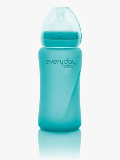 Spisetid|EverydayBaby Everyday Baby Varmeindikator Sutteflaske Glas 240 ml, Turkis Blå