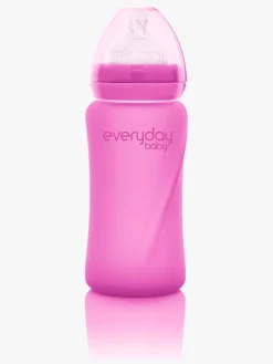 Spisetid|EverydayBaby Everyday Baby Varmeindikator Sutteflaske Glas 240 ml, Cerise Lyserød
