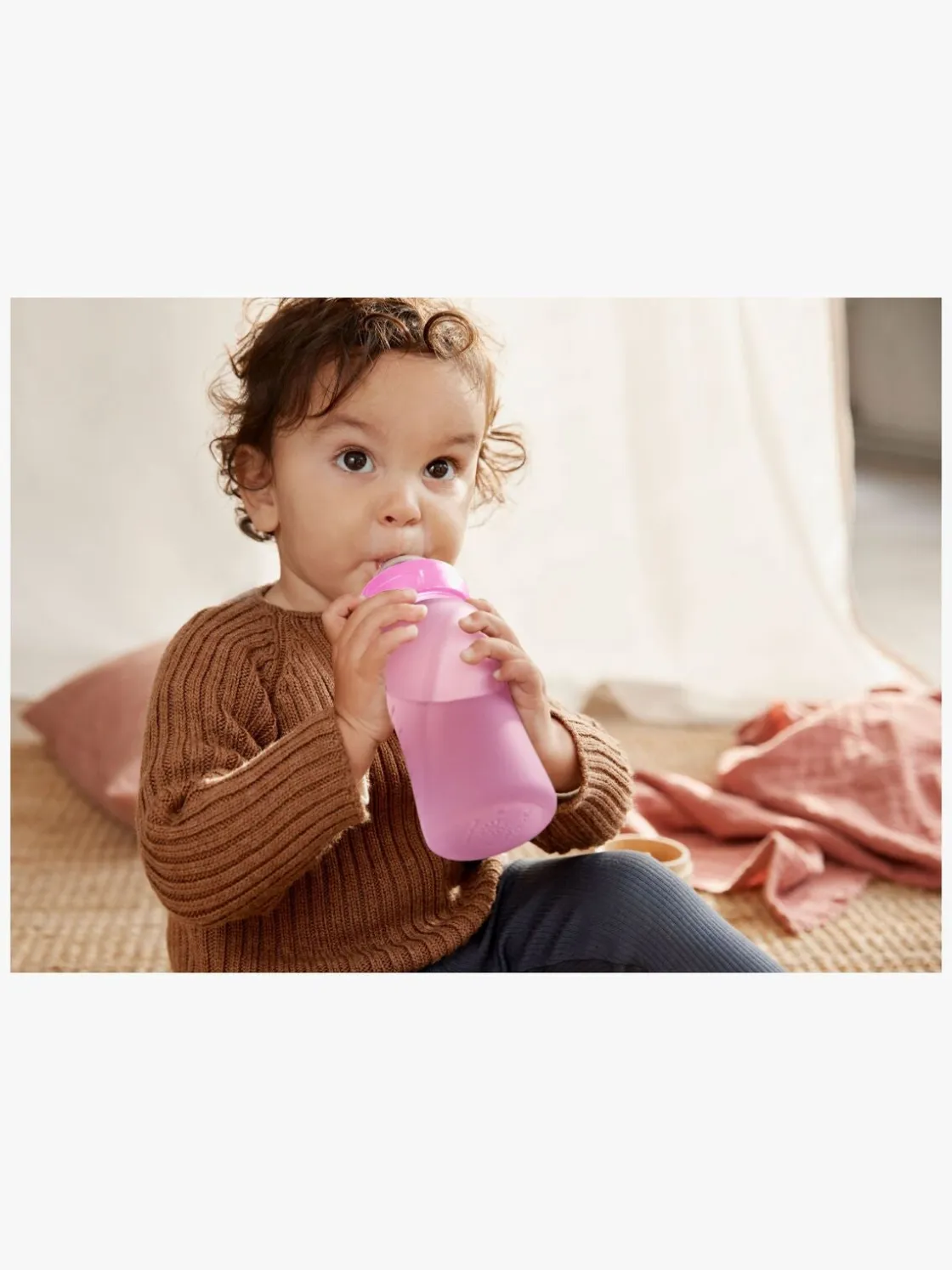 Spisetid|EverydayBaby Everyday Baby Varmeindikator Sutteflaske Glas 240 ml, Cerise Lyserød