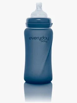 Spisetid|EverydayBaby Everyday Baby Varmeindikator Sutteflaske Glas 240 ml Blåbær Blå