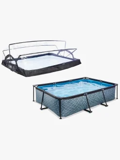 EXIT Vandleg-Pool med Kuppel 300x200x65 cm, Grå