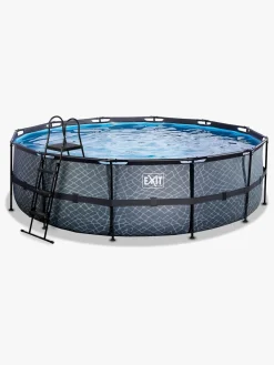 EXIT Vandleg-Stone Pool 488x122 cm, Grå