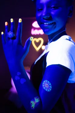 Fabelab Kreativt Legetøj-FAB LAB Glow In The Dark Glitter Tatoveringssæt