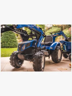Pedal- & Gåbiler|Falk New Holland Pedaltraktor med Trailer, Blå