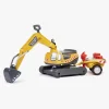 Udelegetøj|Falk Ride-on-gravemaskine Super Builder inkl. Anhænger, Gul