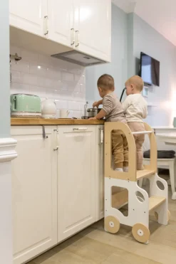 Børnemøbler|FamilySCL Family-scl Bil Læringstårn, Hvid/Natur