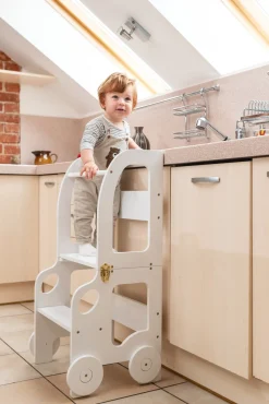 Børnemøbler|FamilySCL Family-scl Bil Læringstårn, Hvid