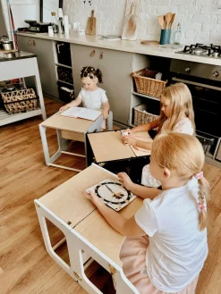 Børnemøbler|FamilySCL Family-scl 4-i-1 Læringstårn, Hvid