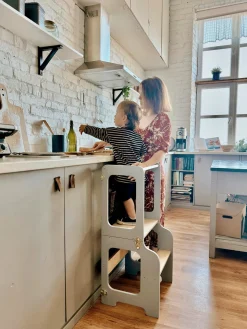 Børnemøbler|FamilySCL Family-scl 4-i-1 Læringstårn, Træ