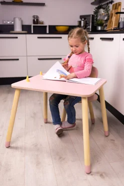 Børnemøbler|FamilySCL Family-SCL Kanin Bord & Stol Sæt, Pink