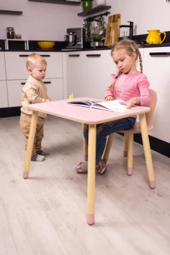 Børnemøbler|FamilySCL Family-SCL Kanin Bord & Stol Sæt, Pink