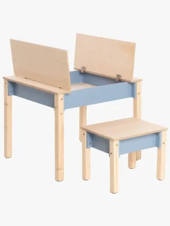 Børnemøbler|FamilySCL Family-scl Smart Opbevaring Bord med Stol, Dusty Blue