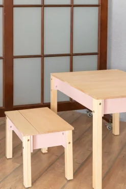 Børnemøbler|FamilySCL Family-scl Smart Opbevaring Bord med Stol, Pink