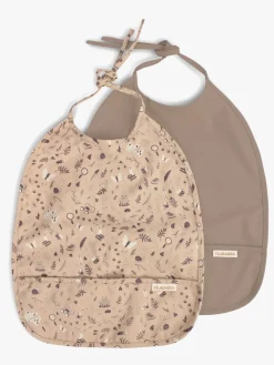 FILIBABBA Spisetid-Hagesmæk 2-pak, Little Wonders/Warm Grey