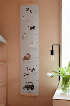 Børn FILIBABBA Interiør-Højdemåler, Blå Farm Animals