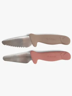 Spisetid|FILIBABBA Knivsæt til Børn 2-pak, Warm Grey/Rose Lyserød/Beige