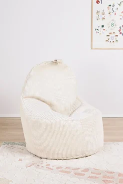 Børnemøbler|Furini Yoko Sækkestol Velour, Lys beige